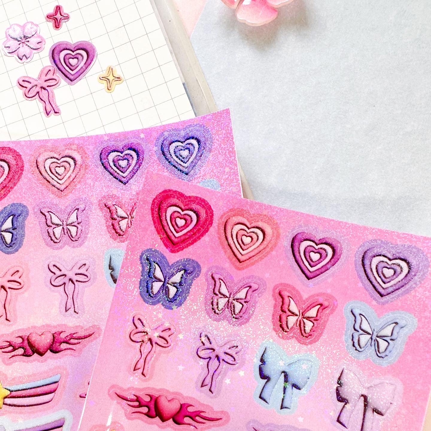 Y2K 3D Sticker Sheet