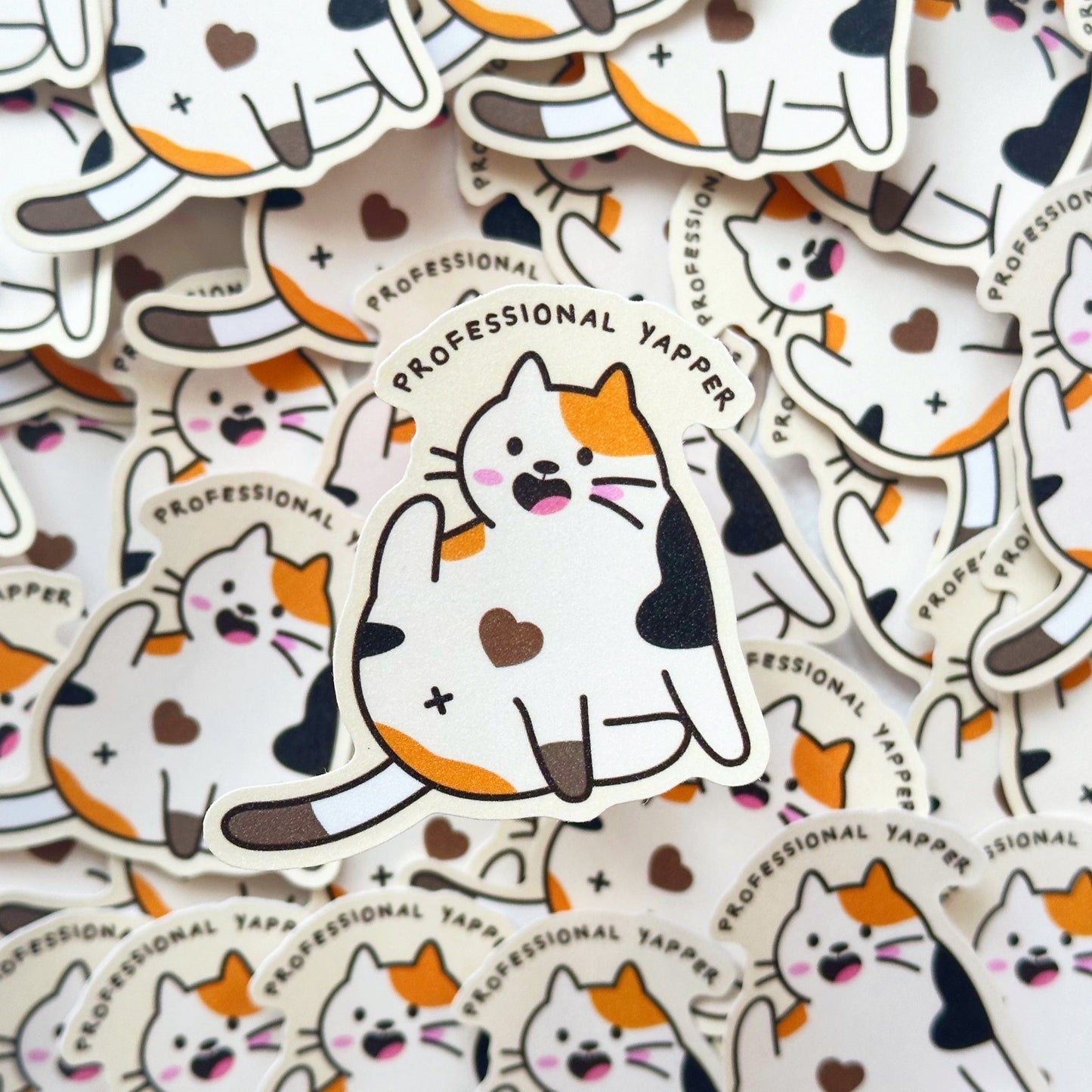 Professional Yapper Cat Glitter Sticker