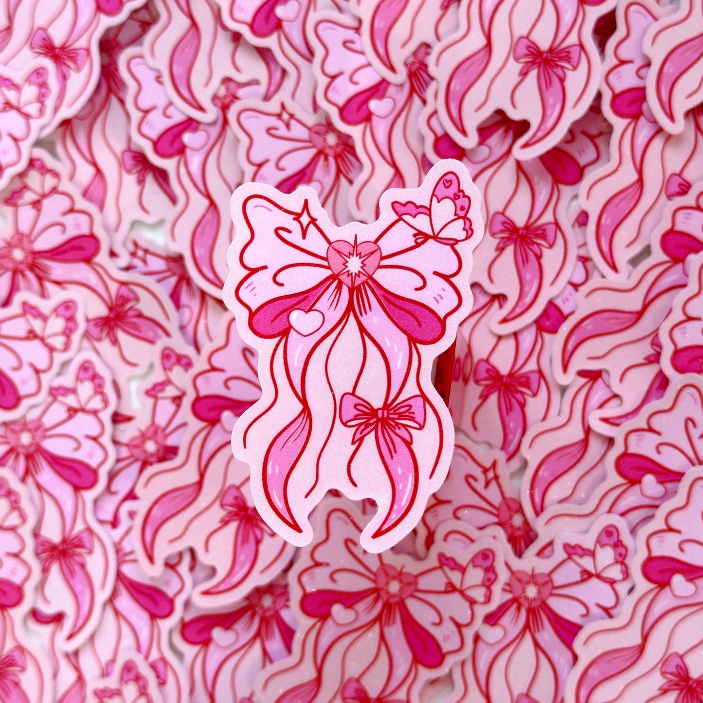 Coquette Ribbon Glitter Sticker