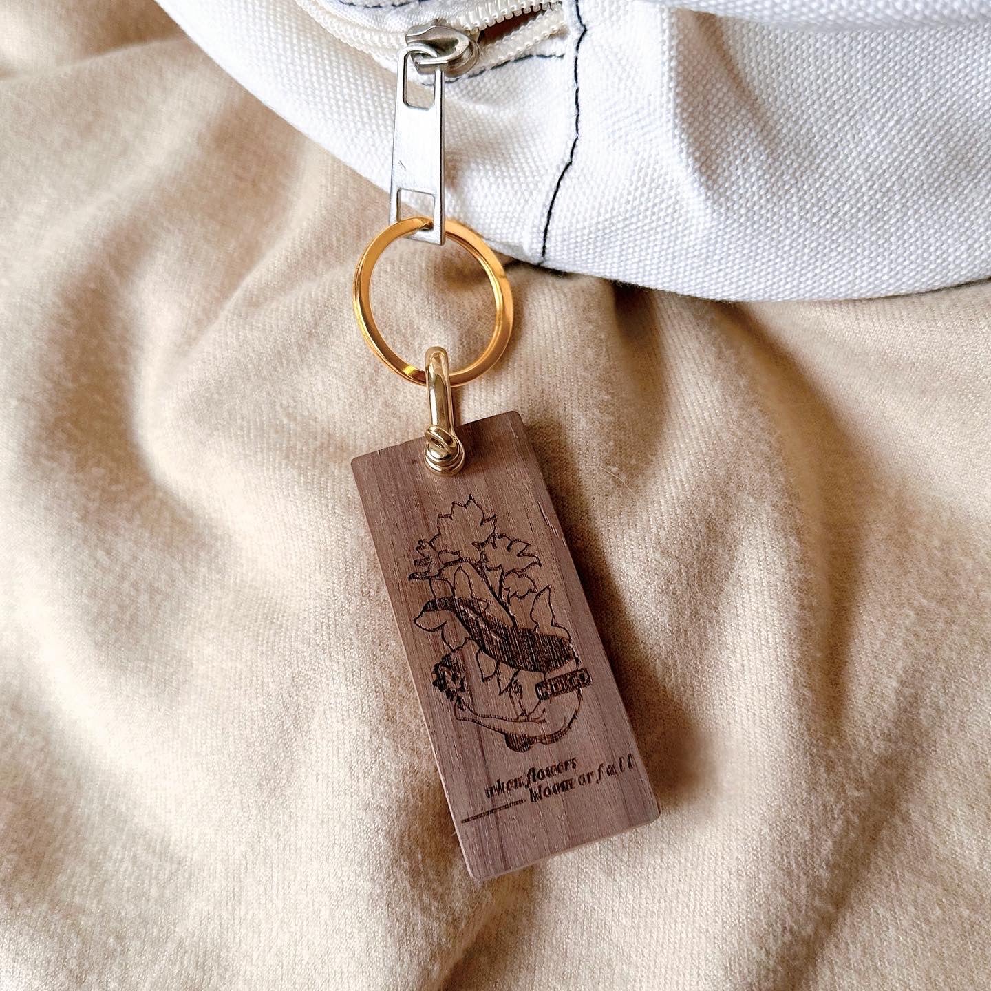 Indigo Wooden Keyring