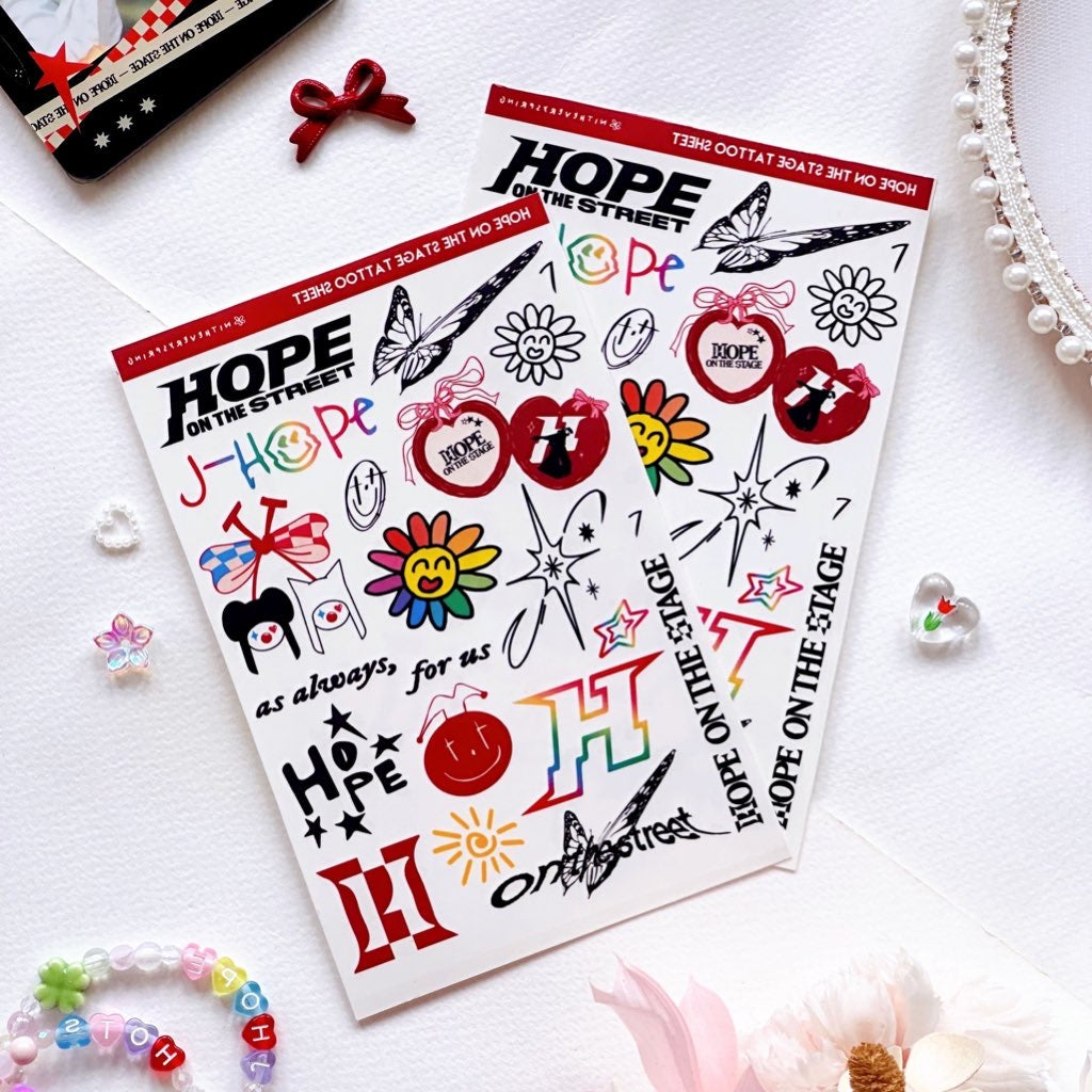 [NEW!] J-Hope Hope On The Stage Temporary Tattoo Sheet