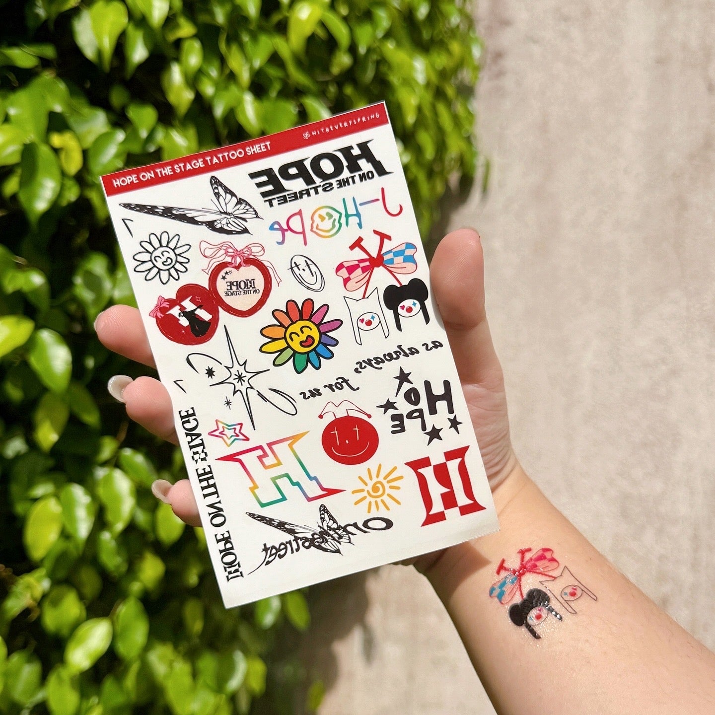 [NEW!] J-Hope Hope On The Stage Temporary Tattoo Sheet