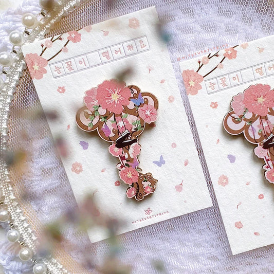 Spring Day Key Wooden Pin