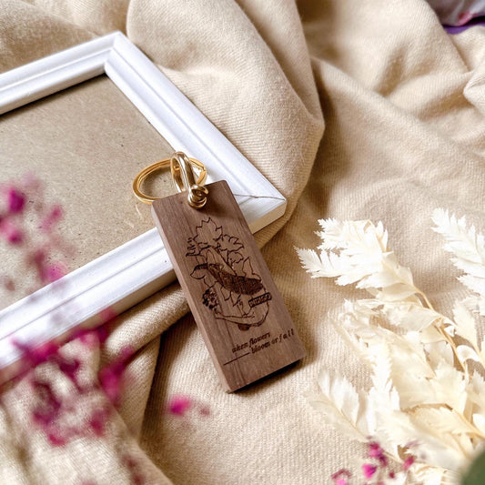 Indigo Wooden Keyring