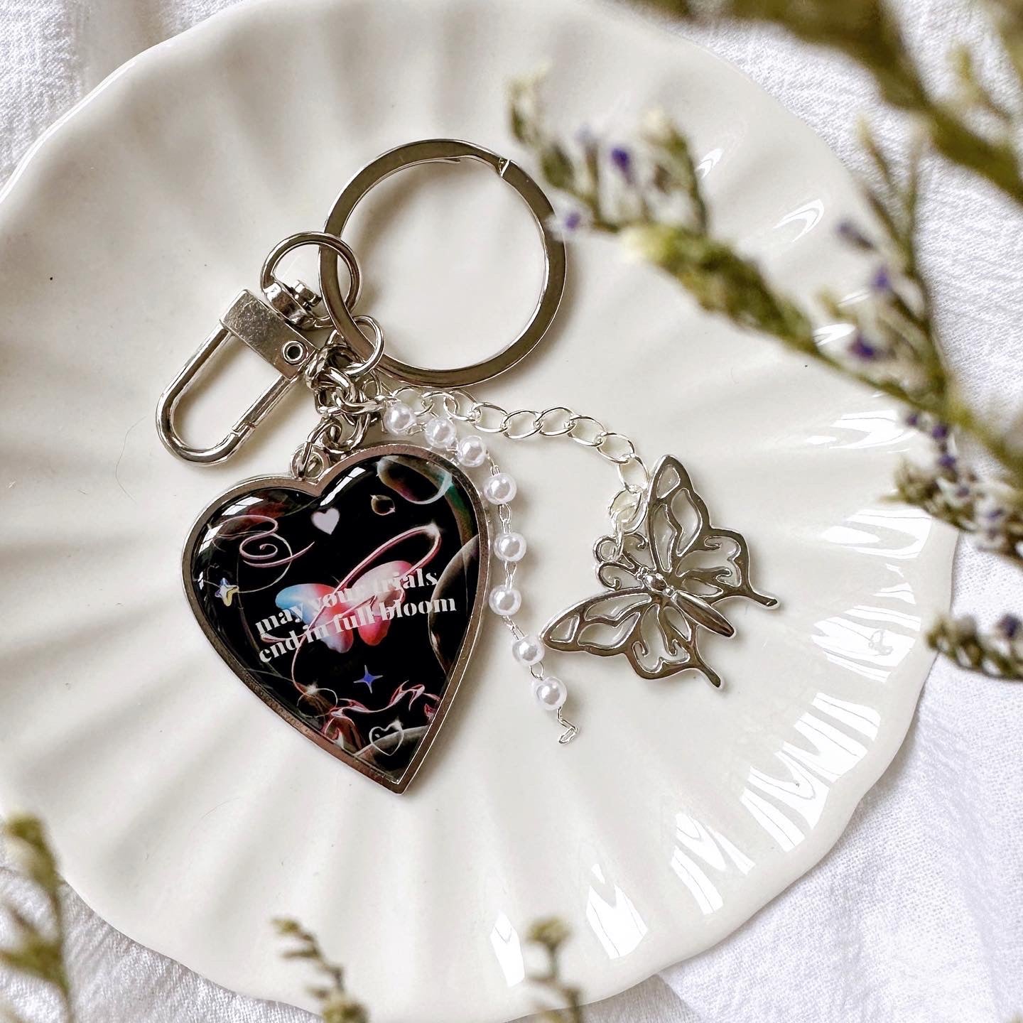 Full Bloom Metallic Keyring