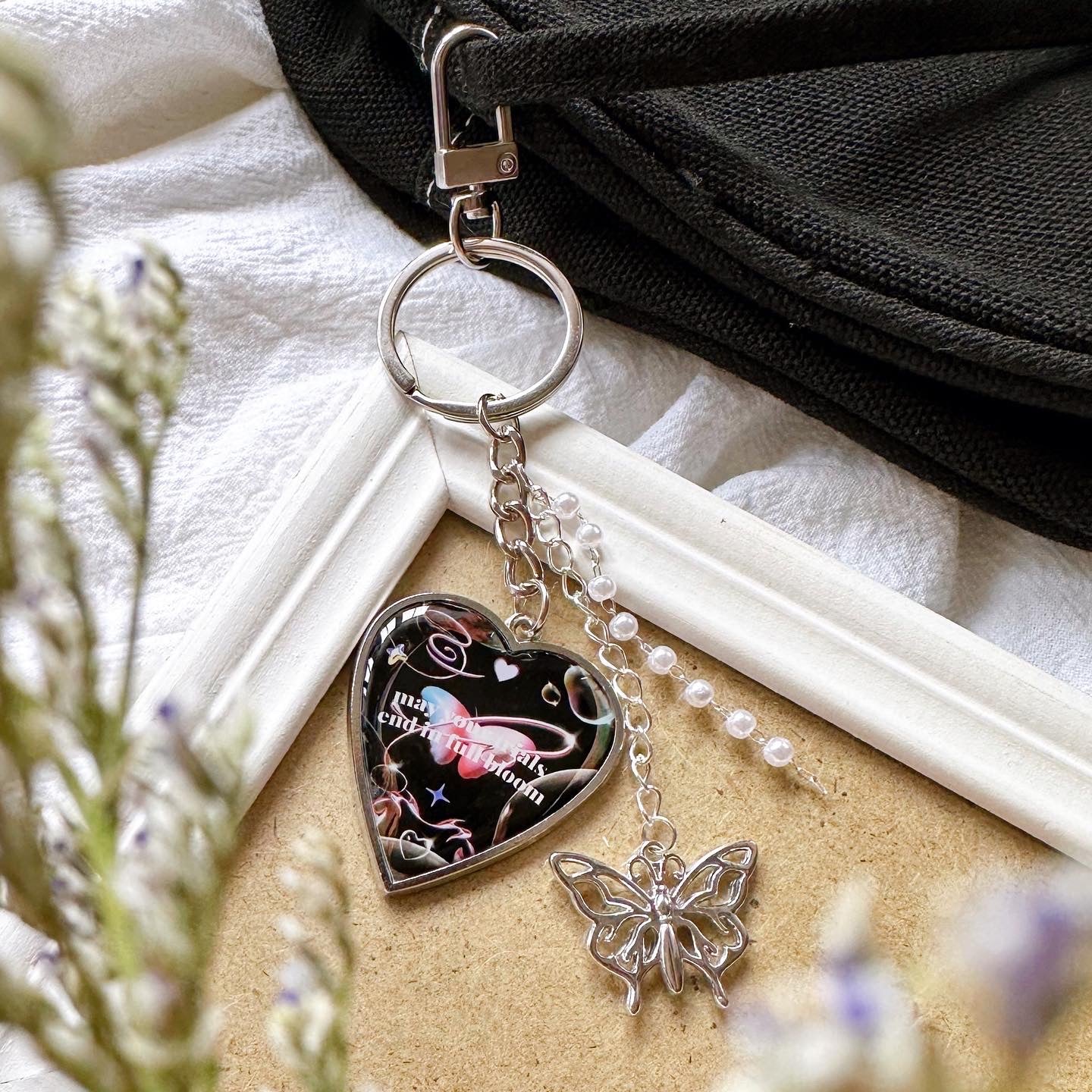 Full Bloom Metallic Keyring